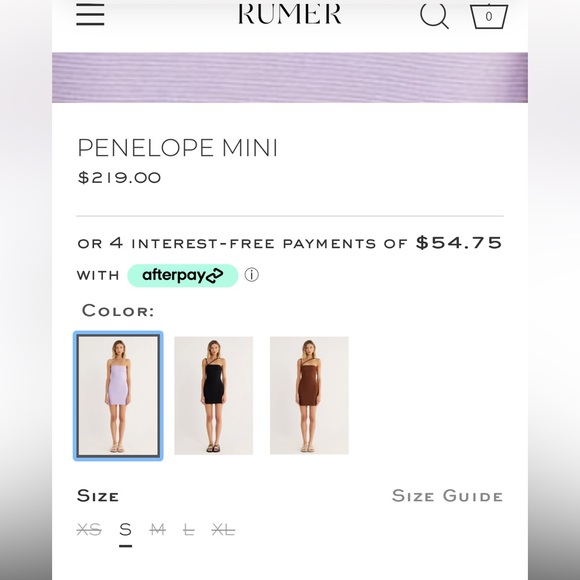 NWT Rumer Penelope Mini Dress in Lavender Size XS - Picture 6 of 10